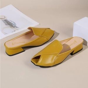 SHEIN Yellow Mules